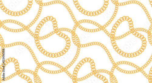 Seamless chain pattern in white background.