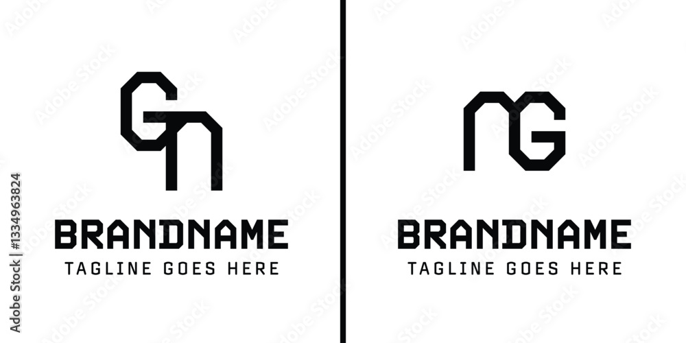 Fototapeta premium Letters GN and NG Monogram Logo, suitable for any business with NG or GN initials