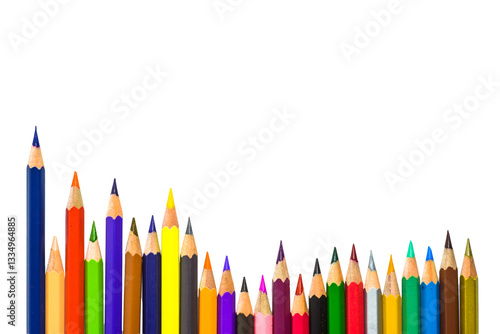 Colorful Pencil Palette: A vibrant assortment of colored pencils arranged in a neat row, ready to unleash creativity and artistic expression.