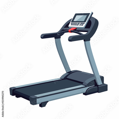 Stylish treadmill design on a clean backdrop, fitness equipment concept