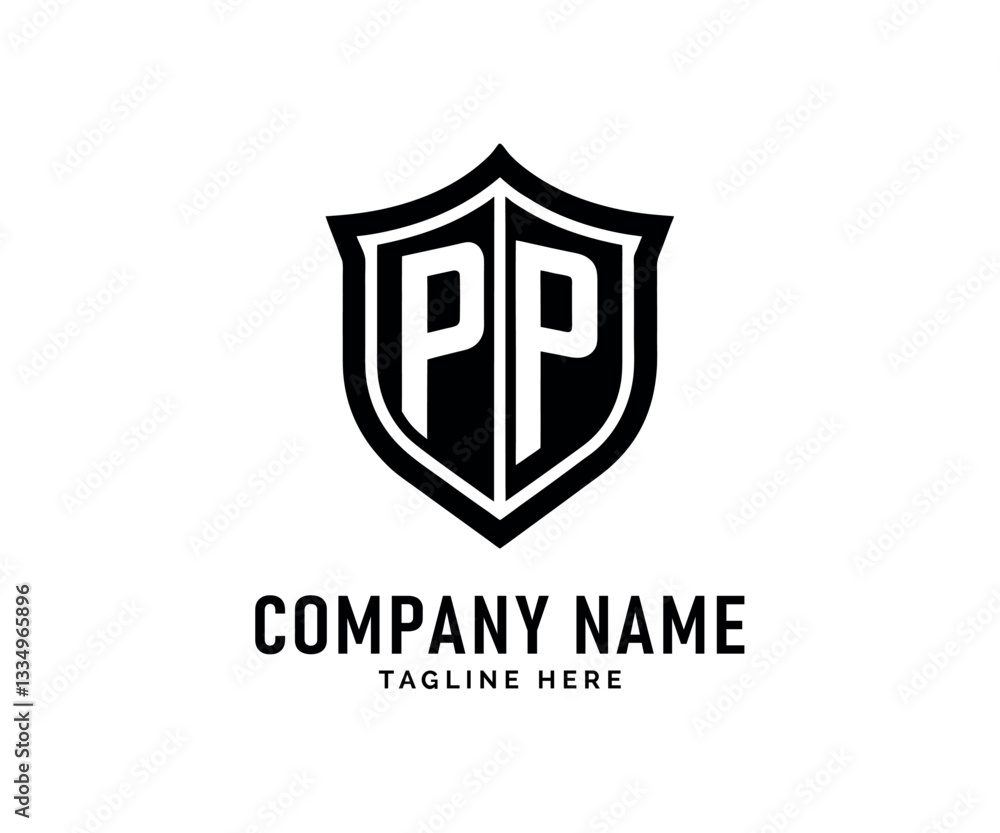 PP Monogram logo Design. Bold Black Shield PP logo Company Branding, Monogram, Identity, Vector PP Monogram logo Design. Bold Black Shield PP logo Company Branding, Monogram, Identity, Vector