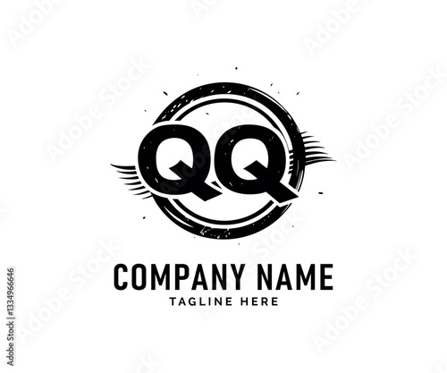 QQ Monogram logo Design. Stylish QQ logo Design Circular, Grunge, Monogram, Brand, Identity, Vector