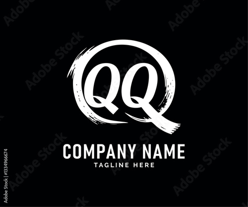 QQ Monogram logo Design. Modern Brushstroke Initial QQ logo Design for Company Branding, Vector