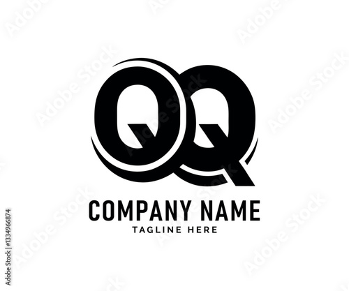 QQ Monogram logo Design. Modern Black QQ logo Design for Company Branding, Vector