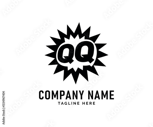 QQ Monogram logo Design. Bold QQ logo Design Starburst, Monogram, Company Branding, Vector
