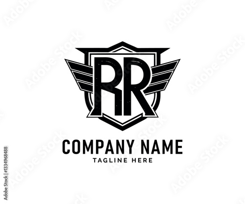 RR Monogram logo Design. RR Monogram logo Design Shield, Wings, Vintage, Classic, Company Branding, Vector