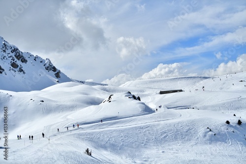 Wallpaper Mural Stunning winter scenery of French alps and Courchevel ski resort slopes Torontodigital.ca