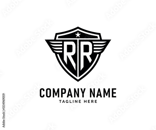 Free Download RR Monogram logo Design. RR logo Design Shield, Wings, Star, Monogram, Company Branding, Vector - GFXLoad