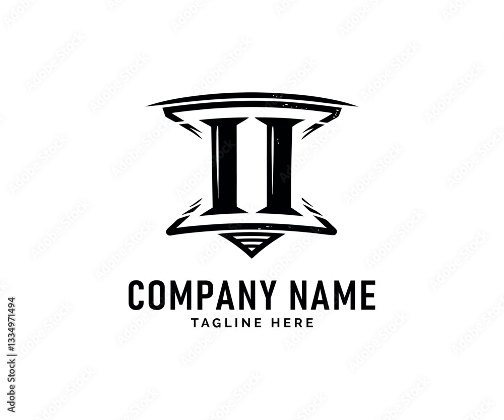 II Monogram logo Design. Monogram logo Design with Pillars, Vector II Monogram logo Design. Monogram logo Design with Pillars, Vector