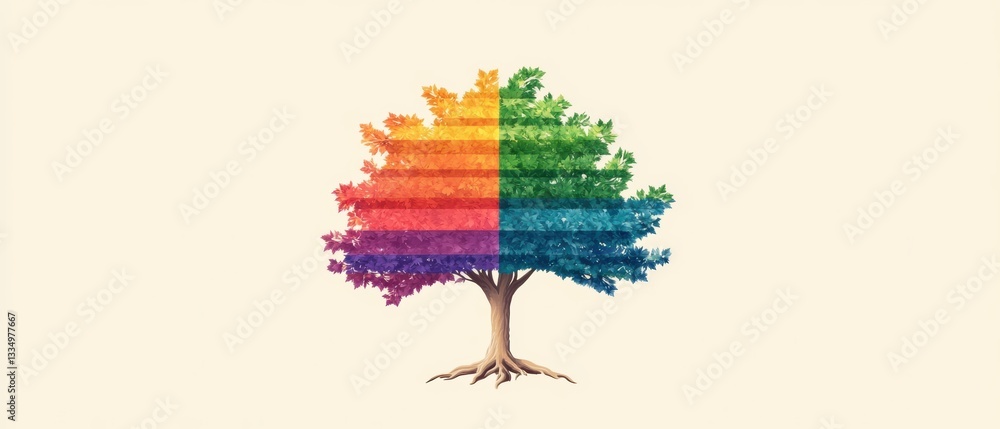 Fototapeta premium Vibrant tree artwork digital art nature creative environment colorful