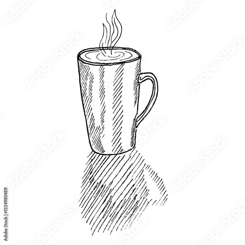 Obraz na płótnie Tea cup vector illustration. Hand drawn drink. Drink in sketch style. w salonie