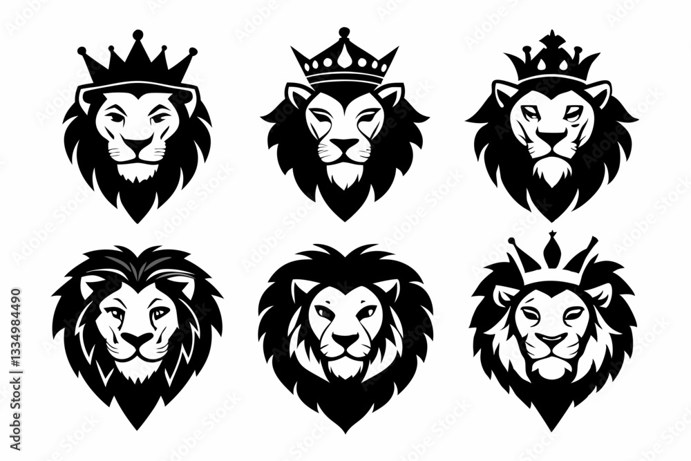 Obraz premium lion silhouette icon vector