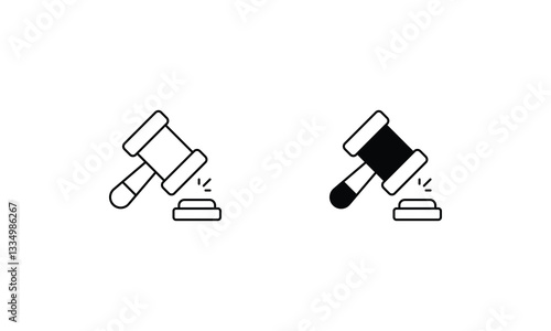 Justice vector icons set stock illustration