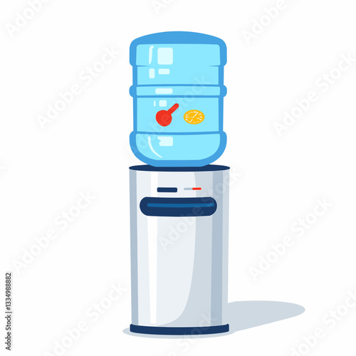 Stylish water cooler against white background, modern office setup