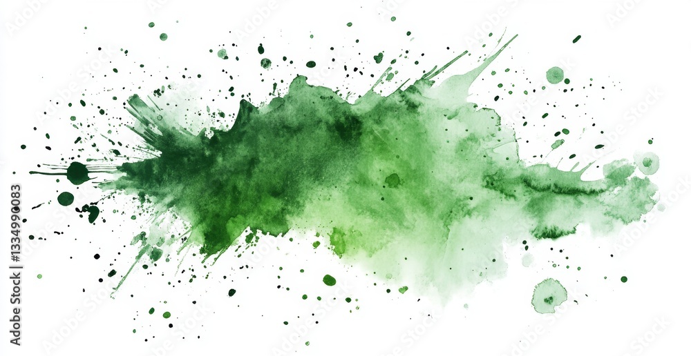 Abstract Green Watercolor Splashes Abstract Green Watercolor Splashes