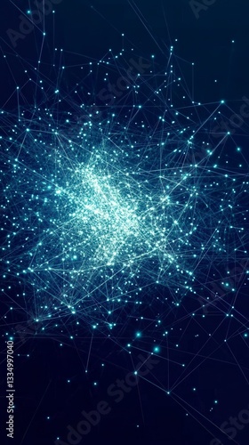 Stunning Visual Representation of Global Network Connections, Abstract Digital Art