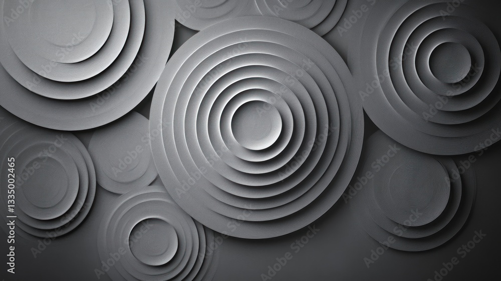 Abstract grayscale concentric circles background. Abstract grayscale concentric circles background.