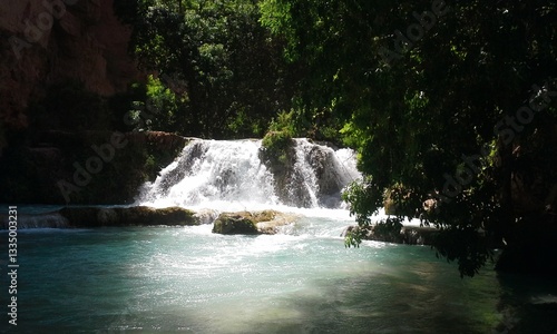 Beaver Falls the farthest downstream waterfall, requiring a hike into the Havasupai area in the Grand Canyon photo