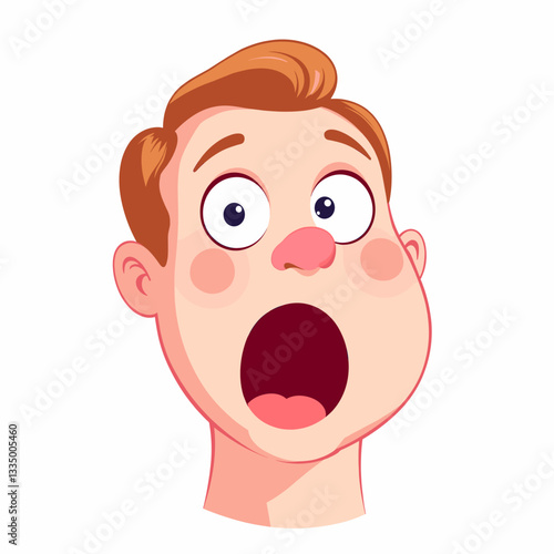 Surprised young man expressing shock against white background, astonishment