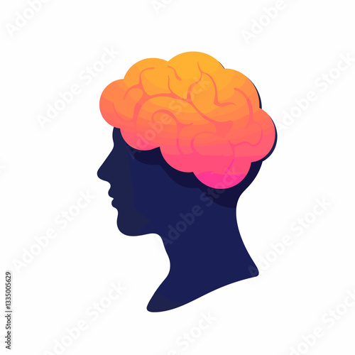 Creative brainstorming illustration with a vibrant brain design, innovation