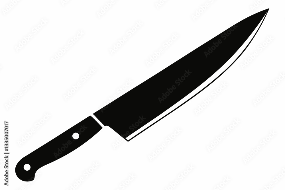 a sharp chefs knife line art silhouette vector illustration a sharp chefs knife line art silhouette vector illustration