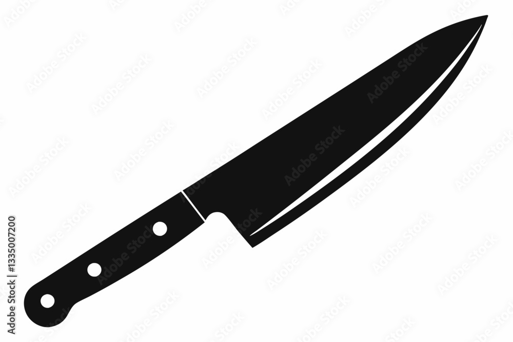 a sharp chefs knife line art silhouette vector illustration a sharp chefs knife line art silhouette vector illustration