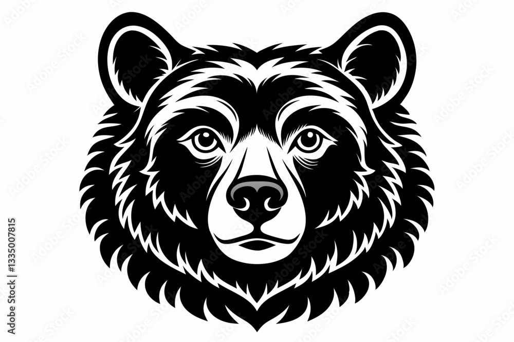 bear head line art silhouette vector illustration bear head line art silhouette vector illustration