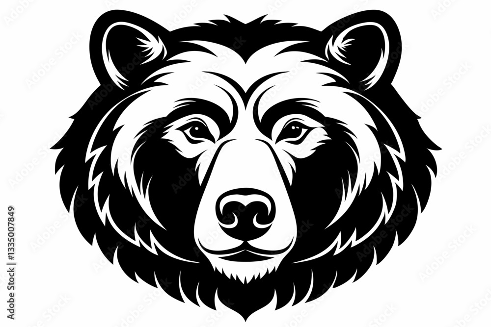bear head line art silhouette vector illustration bear head line art silhouette vector illustration