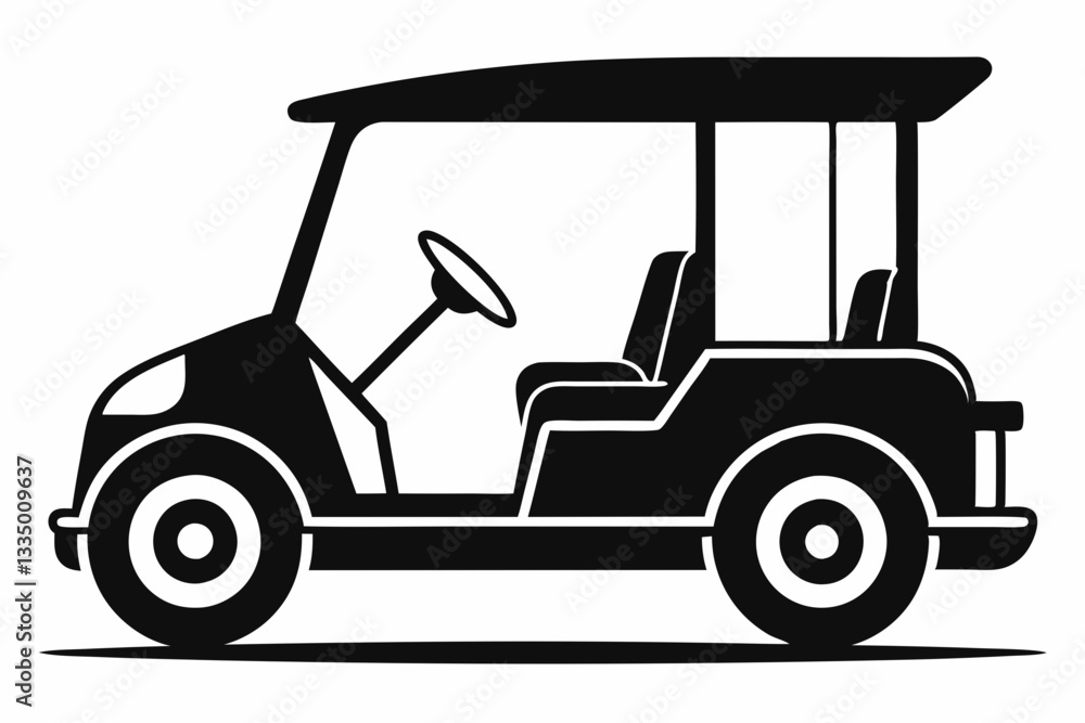 Fototapeta premium silhouette of a golf cart