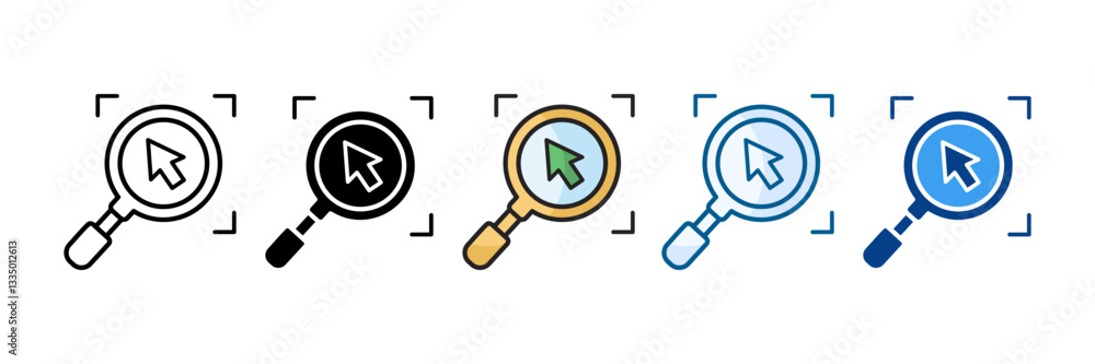 Magnifying Glass Icon Set Multiple Style Collection Magnifying Glass Icon Set Multiple Style Collection