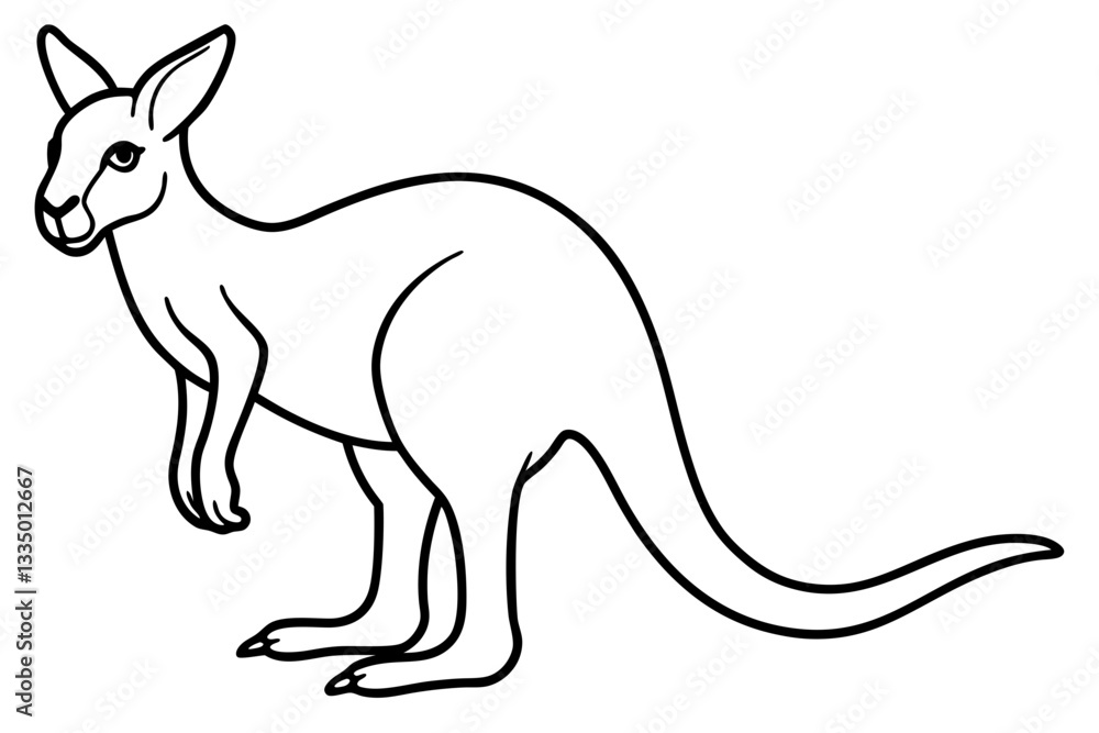 Abstract Kangaroo Linework Abstract Kangaroo Linework