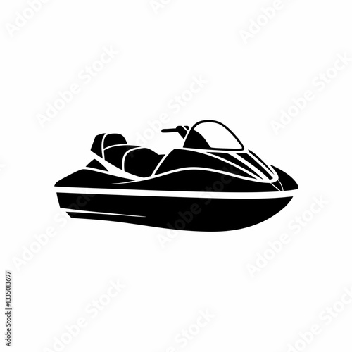 creative silhouette Speedboat Icon victor illustration

