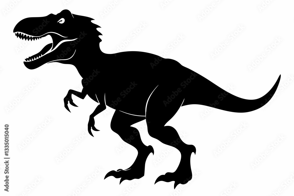 Fototapeta premium tyrannosaurus rex dinosaur line art silhouette vector illustration