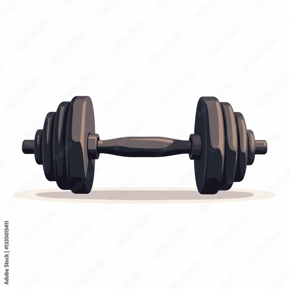 Fototapeta premium Dumbbell illustration on white background, fitness concept