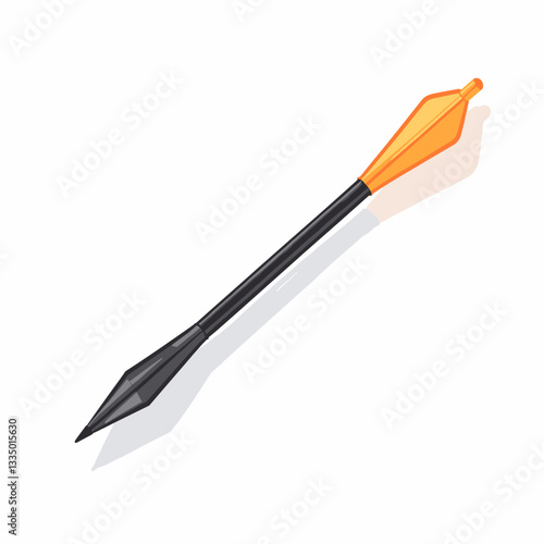 Vector outline of a javelin on white background, sports illustration