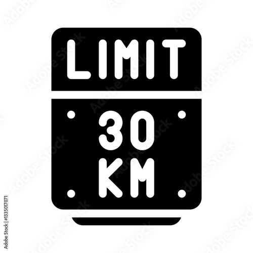 speed limit sign glyph icon