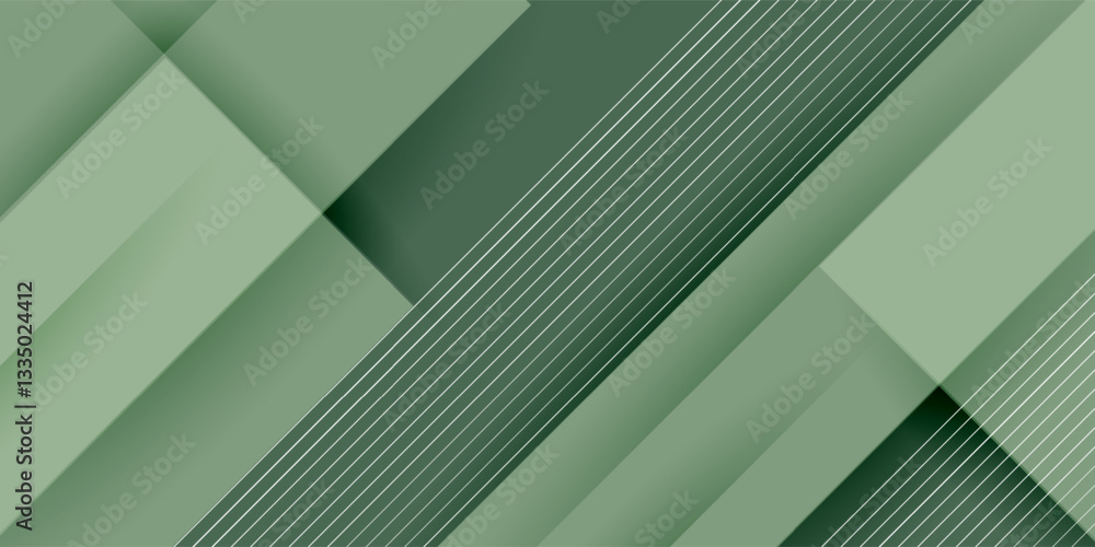 Obraz premium Bright papercut abstract background with gradient green square pattern combination soft color on background. Eps10 vector