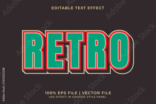 3D Editable vector text effect in Retro or Vintage style	