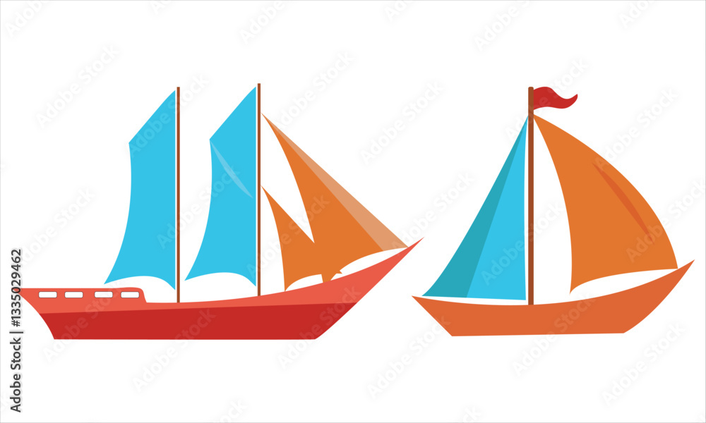 Obraz premium sailing ship vector illustration