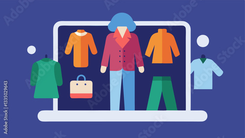 Seasonal Lookbook An AR display shows a seasonal collection of clothes with a user scrolling through looks and adding favorites to their virtual wardrobe.