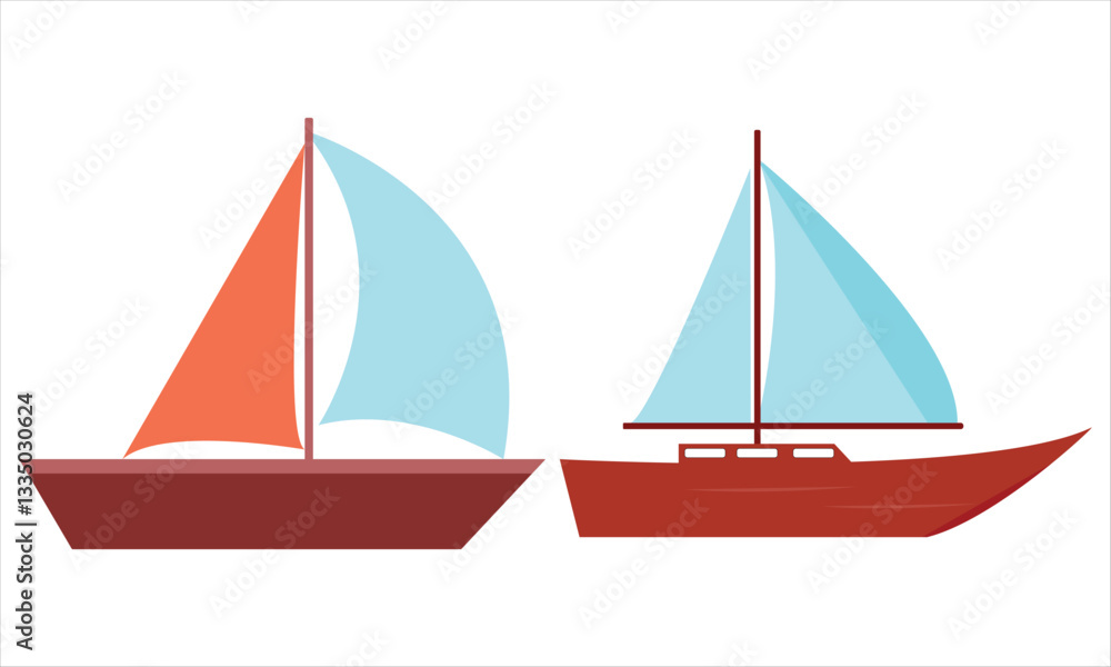 Fototapeta premium sailing ship on a white background