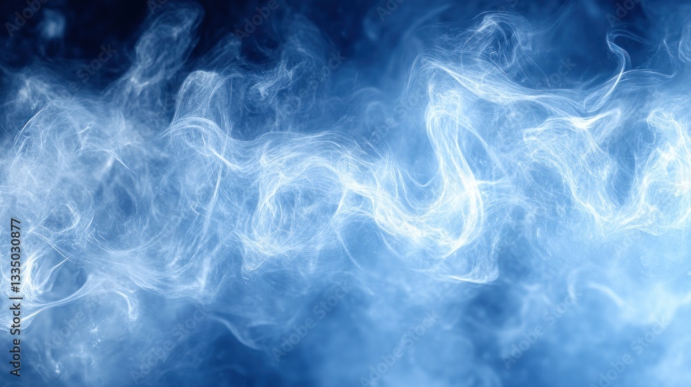 Obraz premium Abstract smoky patterns in blue and white