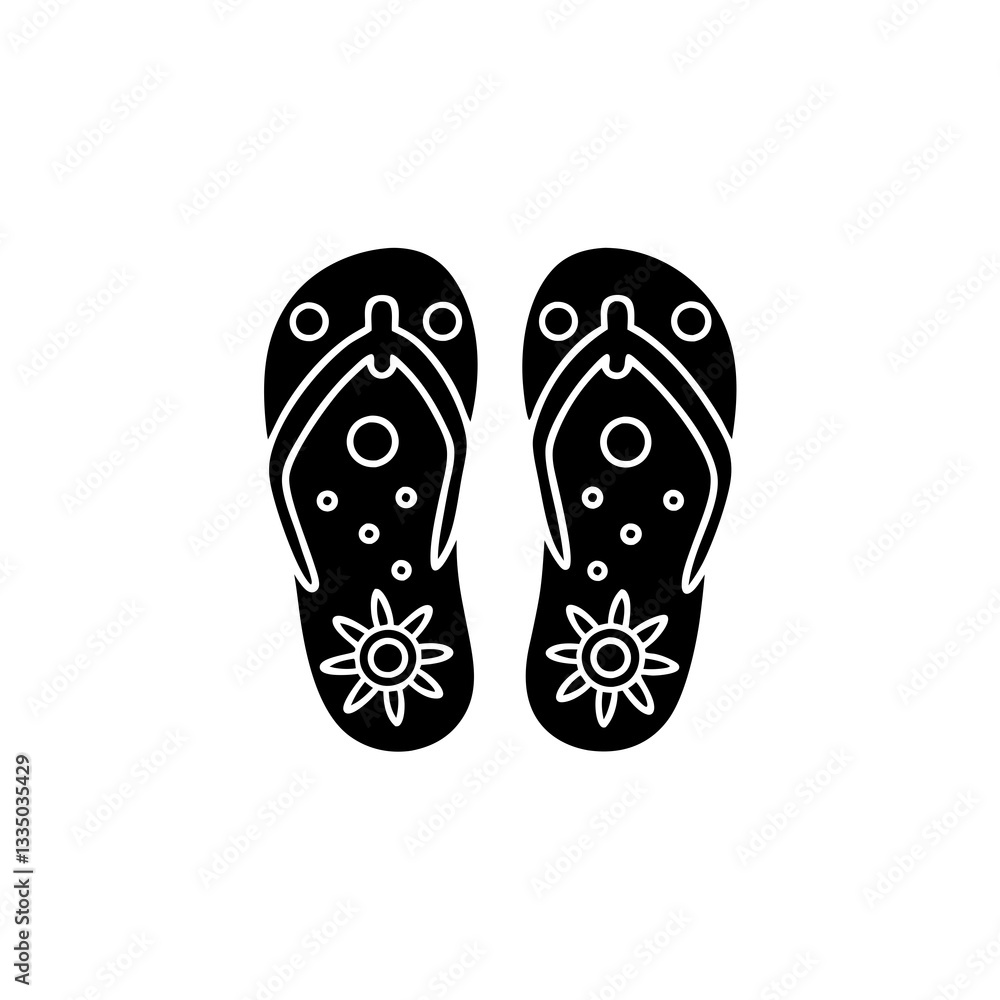 creative details Flip-Flops Icon vector illustration creative details Flip-Flops Icon vector illustration