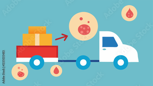 Nutrient Delivery Exosomes depicted as delivery trucks transporting essential nutrients to skin cells with a background showing a healing .