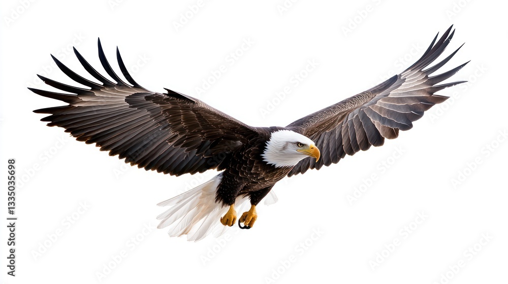 Naklejka premium Majestic Bald Eagle in Flight