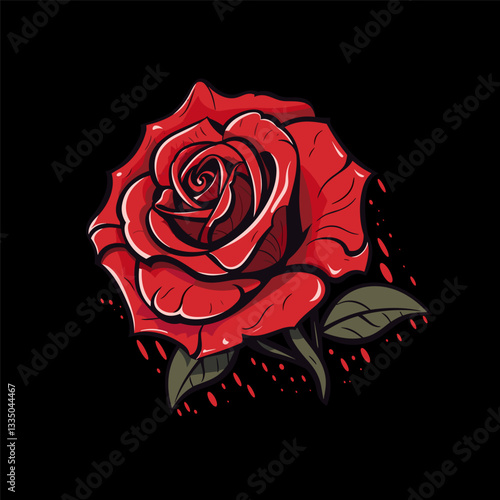 A beautifully detailed realistic rose flower vector design, perfect for digital art, wedding invitations, romantic themes, floral decorations, and elegant projects. Download Now!