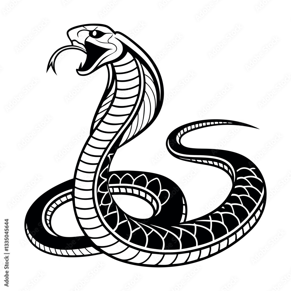 A line art Snake silhouette vector A line art Snake silhouette vector