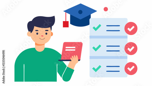 Resource Recommendations An image of a student receiving a list of recommended resources videos articles exercises generated by AI emphasized with checkmarks to indicate