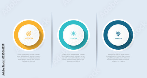 Mission, Vision and Values icon . Web page template. Modern flat design. Abstract icon. Purpose business concept Vector EPS10