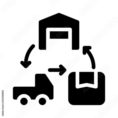 supply chain glyph icon